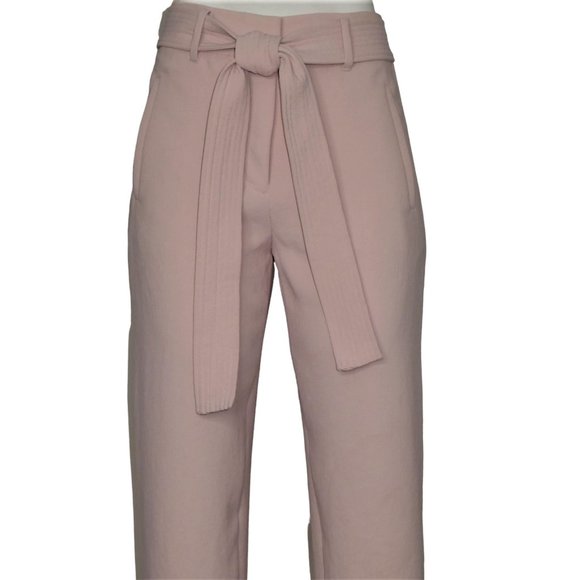 Wilfred Jallade Pink High Waisted Tie Front Crepe Pants Size 2 - Picture 4 of 12